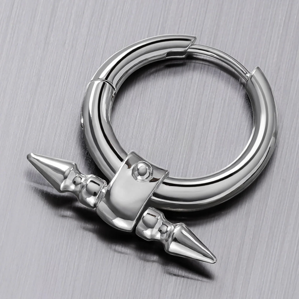 DUAL SPIKE HOOP EARRINGS